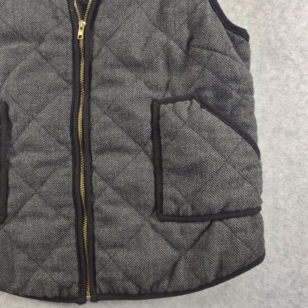 41 Hawthorn Vest Women Size L Black Quilted Herringbone Chevron Zip Front📏📸SEE